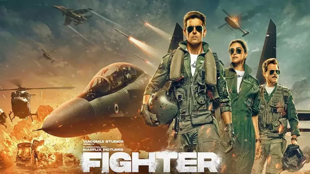 fighter movie poster with anil kapoor deepika padukone and hritik roshan